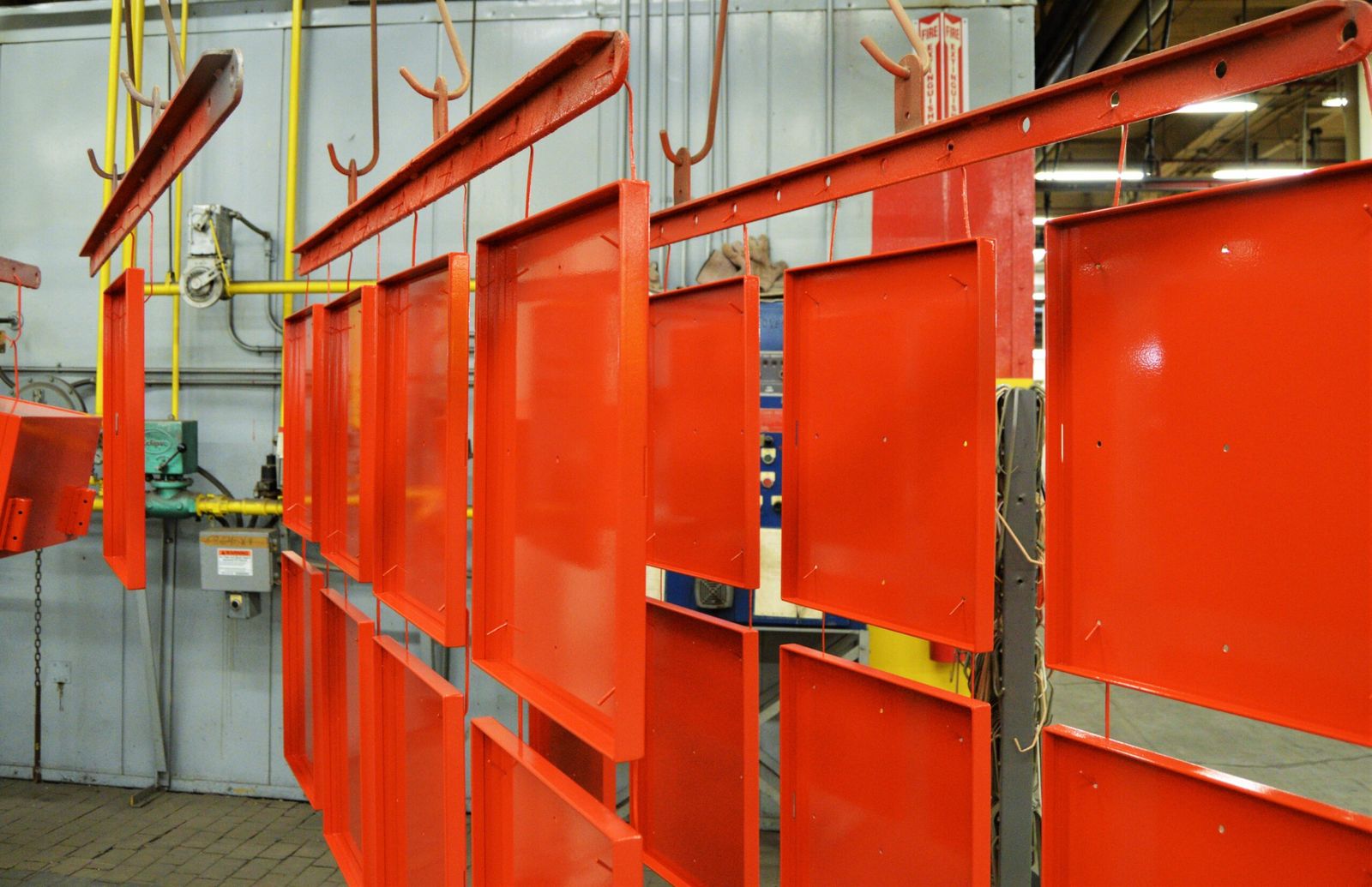 Powder-coated sheet metal work