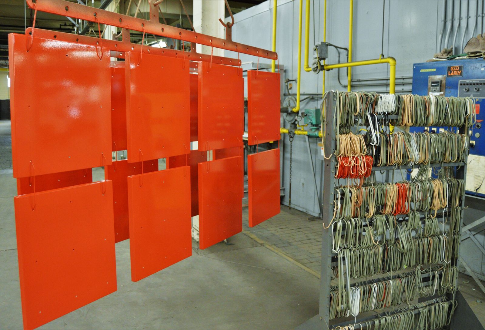 Powder-coated sheet metal work